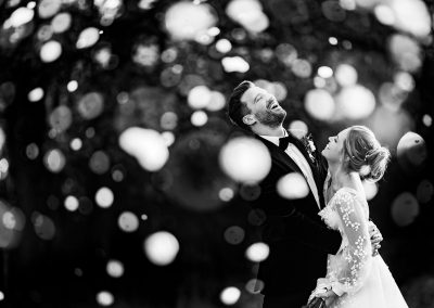 Couple laughing in the snow